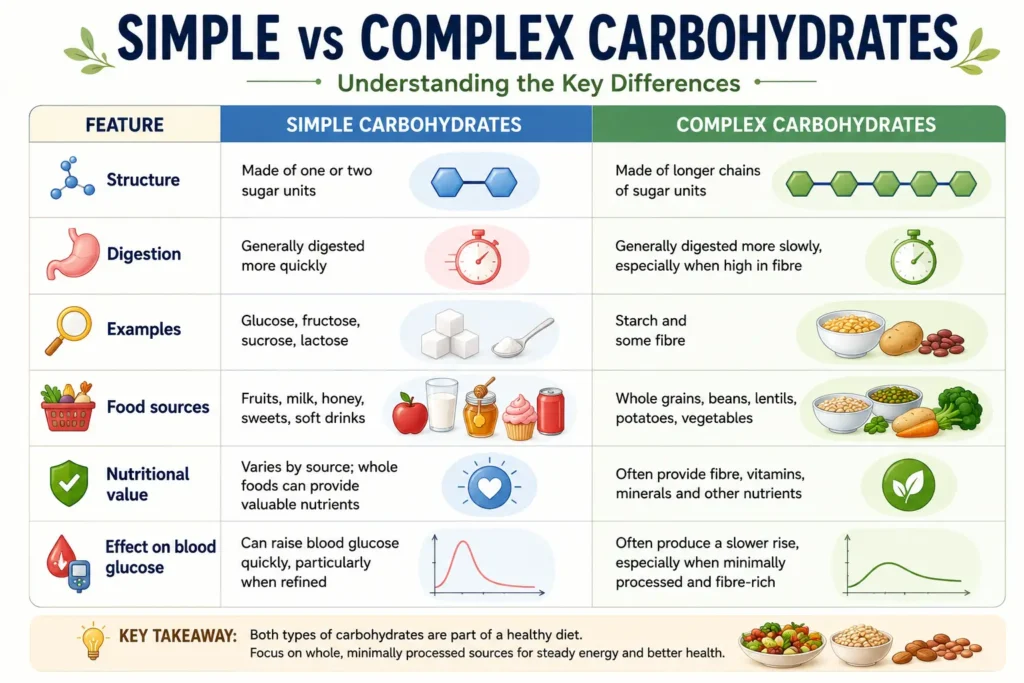 simple vs complex carbohydrates difference